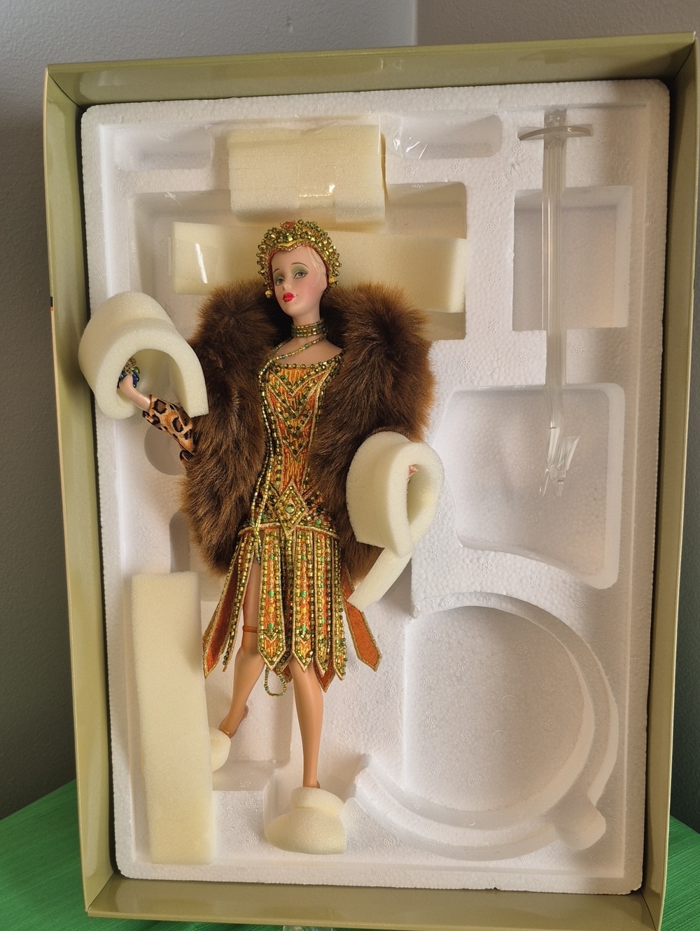 Barbie Gold and Brown Beaded Evening Doll Accessory